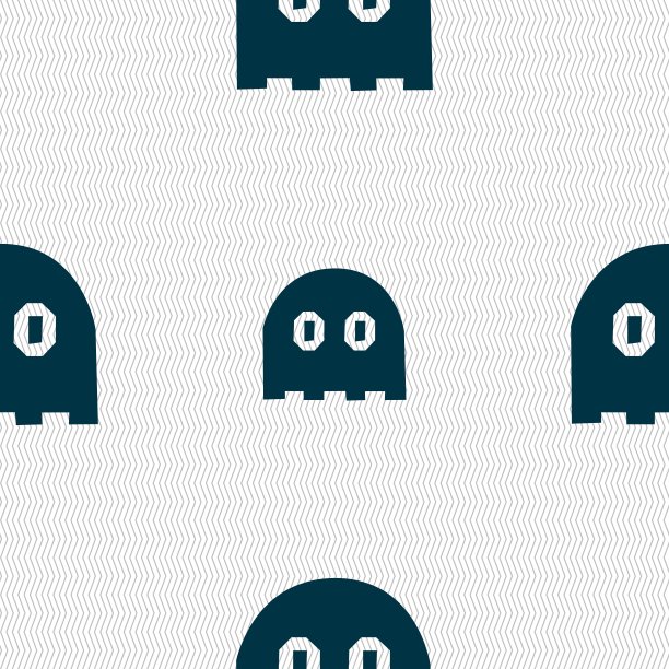 鬼图标符号。无缝图案与几何纹理。向量图片下载
