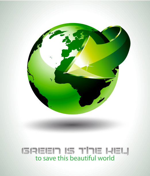 精确的3D地球设计与绿色图片下载