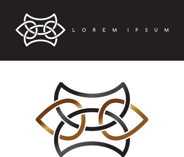 花卉金黑色抽象花卉概念标志标识类型图片下载