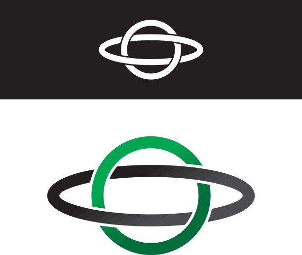 凯尔特重叠绿色黑色抽象花卉概念标志标志类型图片下载