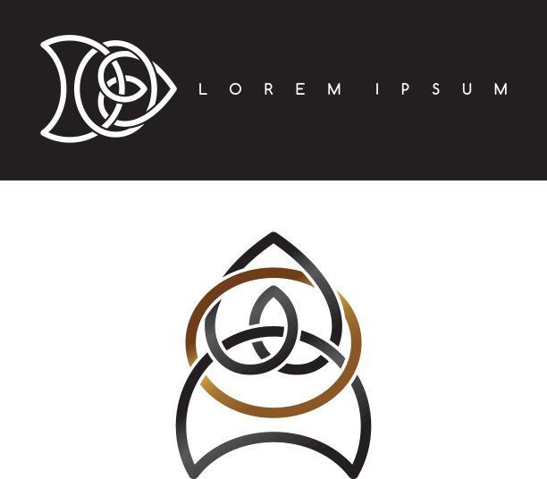 花卉金黑色抽象花卉概念标志标识类型图片下载