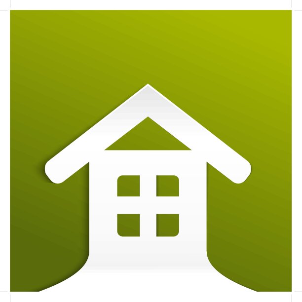 在绿色背景上用白纸制成的抽象树图片下载