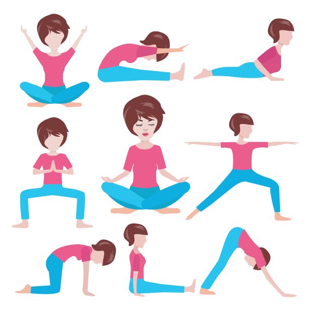 女性瑜伽姿势定型图片下载