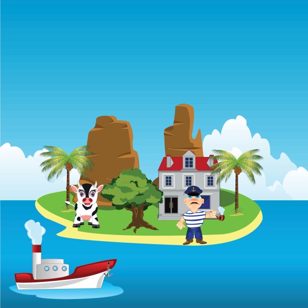 海洋中的热带岛屿图片下载