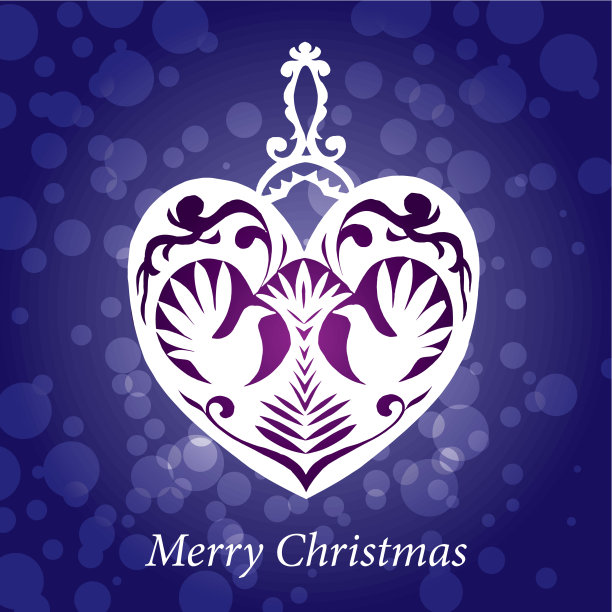 矢量圣诞玩具手工心鸟图片下载