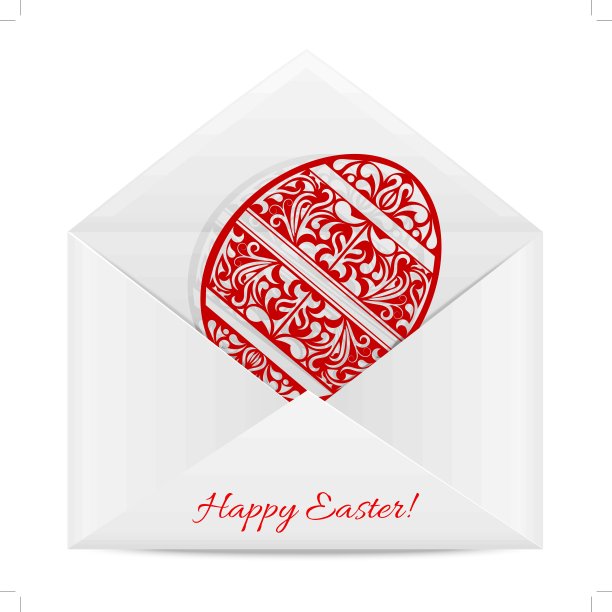 带有复活节标志的纸信封图片下载