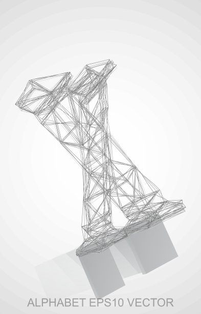 矢量插图的铅笔素描X手绘制3D X。图片下载