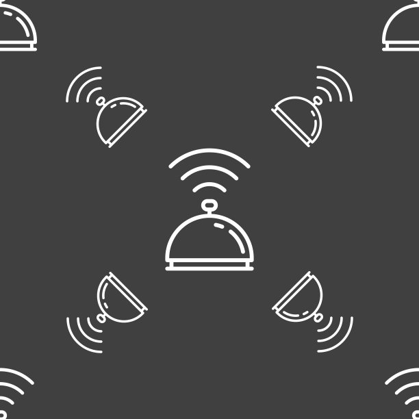 托盘图标的迹象。灰色背景上的无缝模式。向量图片下载