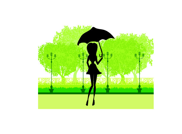 带伞的美女图片下载