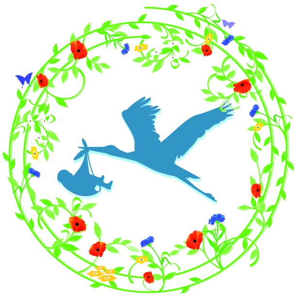 袋子里有个婴儿的鹳图片下载