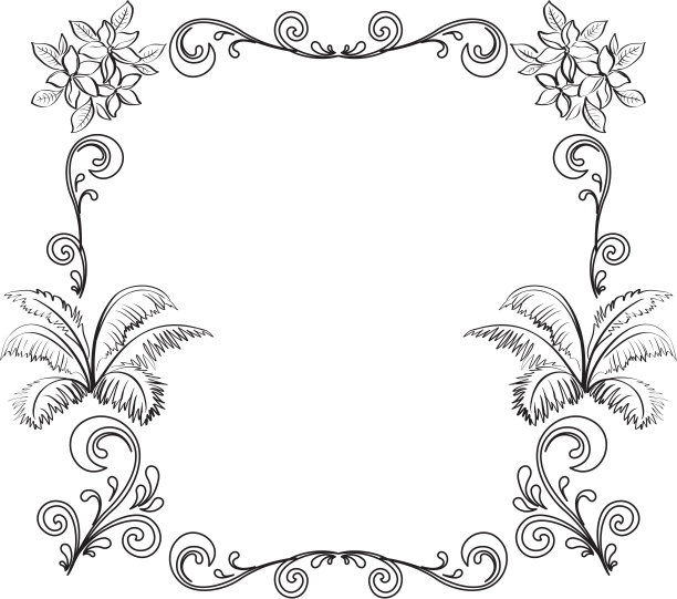 抽象花卉背景，轮廓图片下载