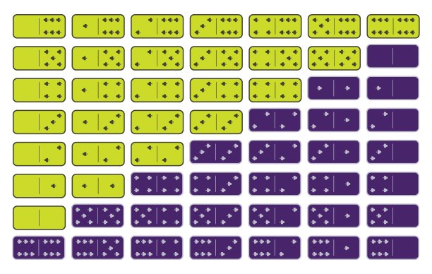 Domino黄色。28件作品在灰色背景上图片下载