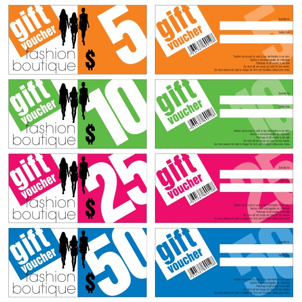 Vector礼品券套装图片下载