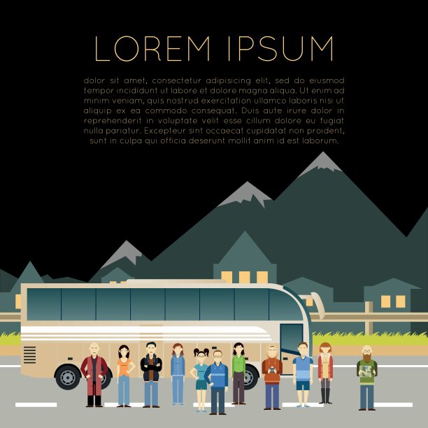 公共汽车旅行横幅图片下载