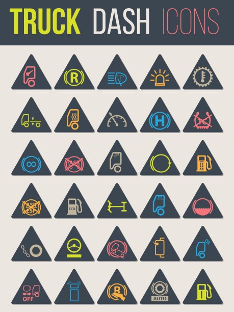 卡车仪表盘的彩色图标图片下载