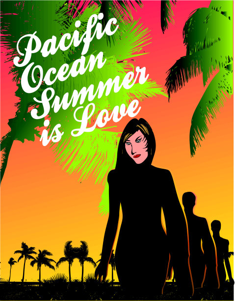 太平洋冲浪者矢量图形设计图片下载