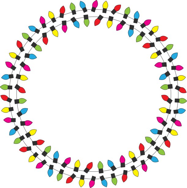 圣诞灯框架图片下载