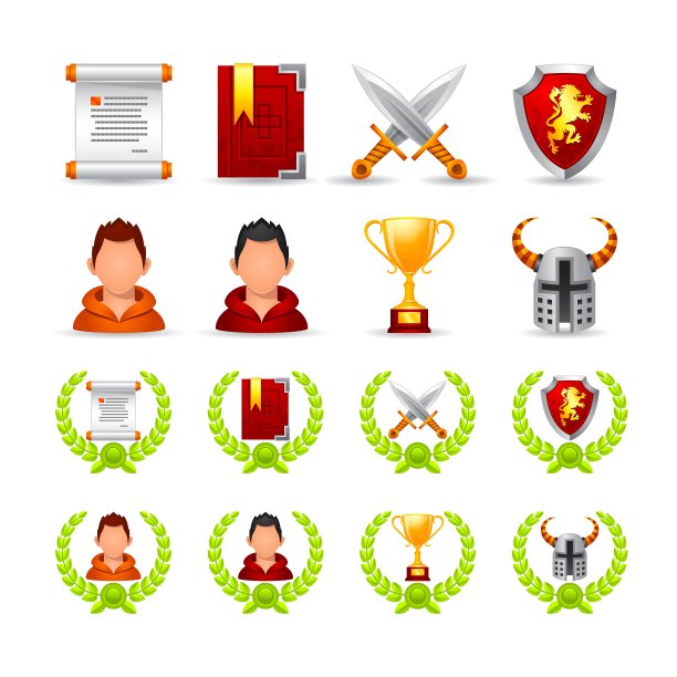 主题游戏上的一组图标图片下载