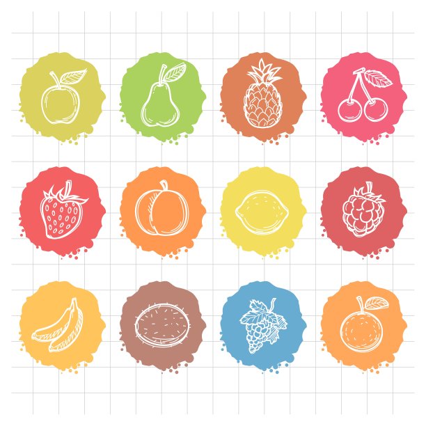 涂鸦的图标水果图片下载