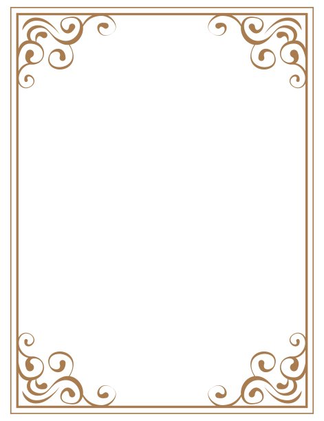 白底棕色图案的框架图片下载