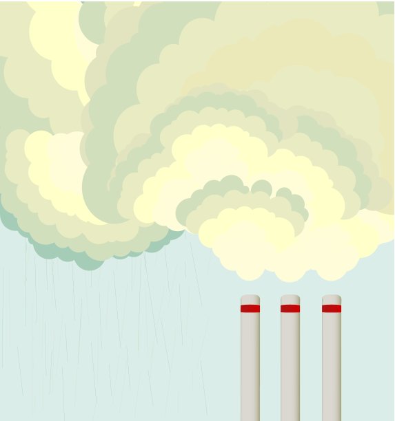 工厂秸秆形成的空气污染云图片下载