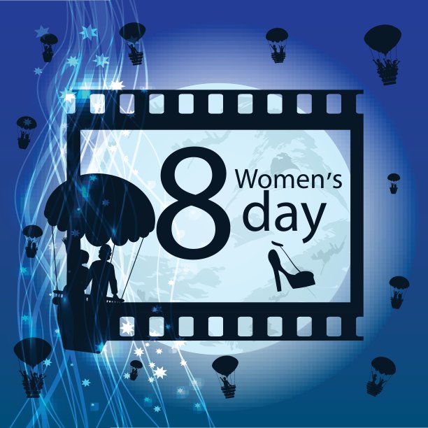 妇女节剪影框架图片下载