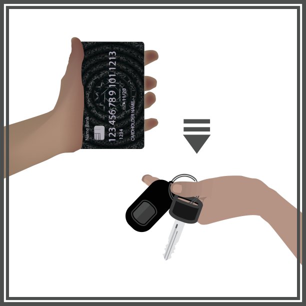 概念银行卡等于钥匙车图片下载