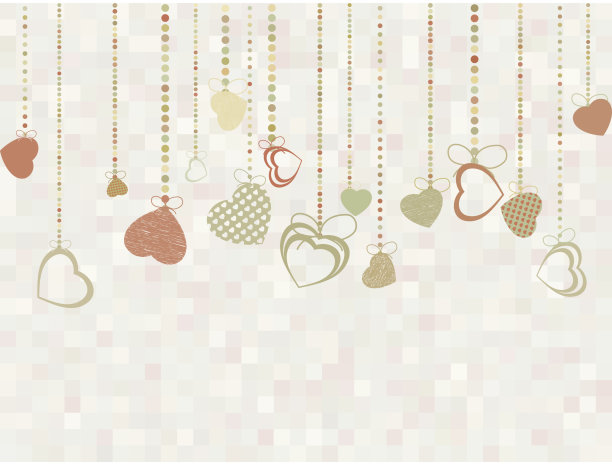 带着可爱的心的老式情人节卡片。EPS 8图片下载