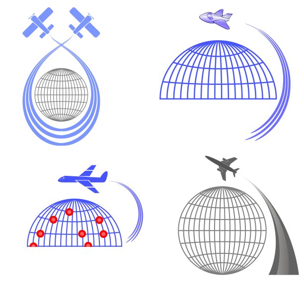 一组飞机图标。暑假。图片下载