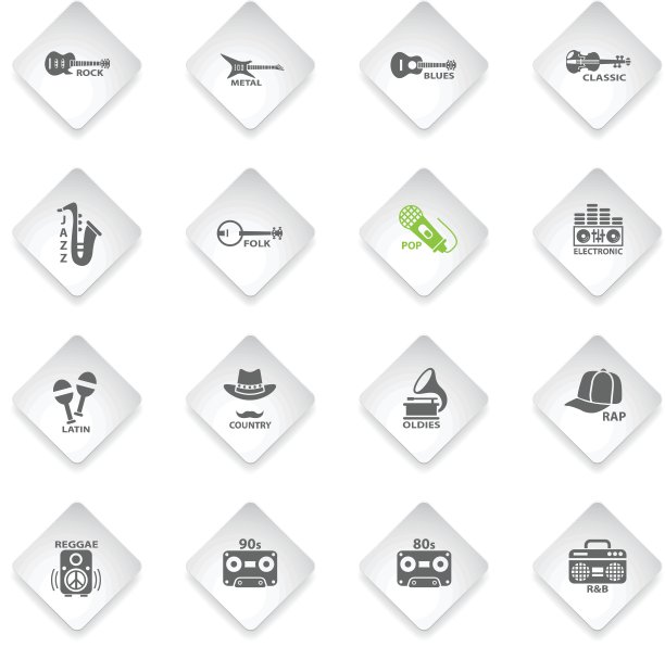 音乐类型网页图标图片下载