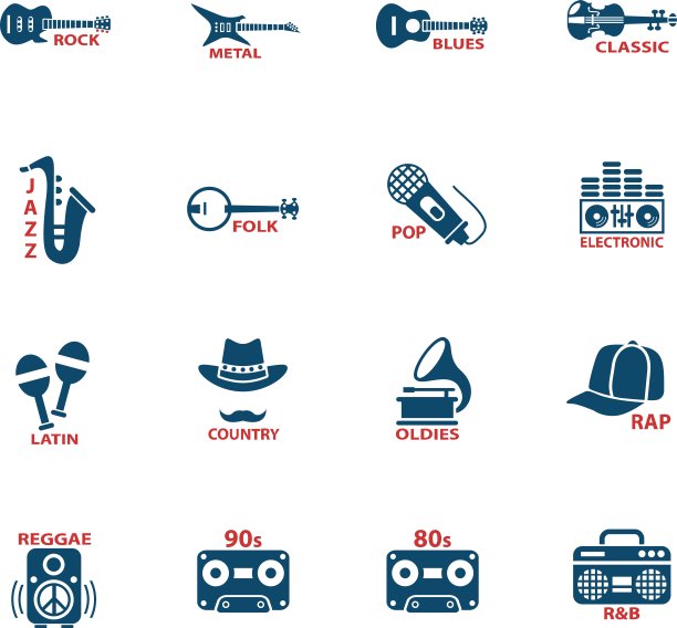 音乐类型网页图标图片下载