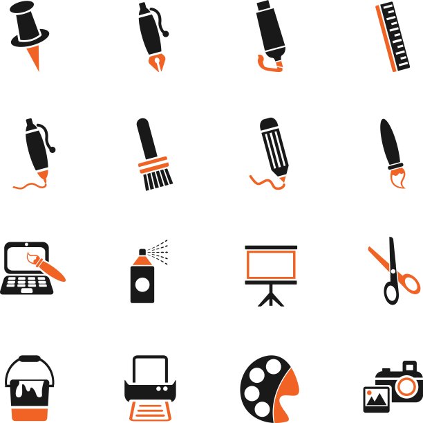 美术工具图标集图片下载
