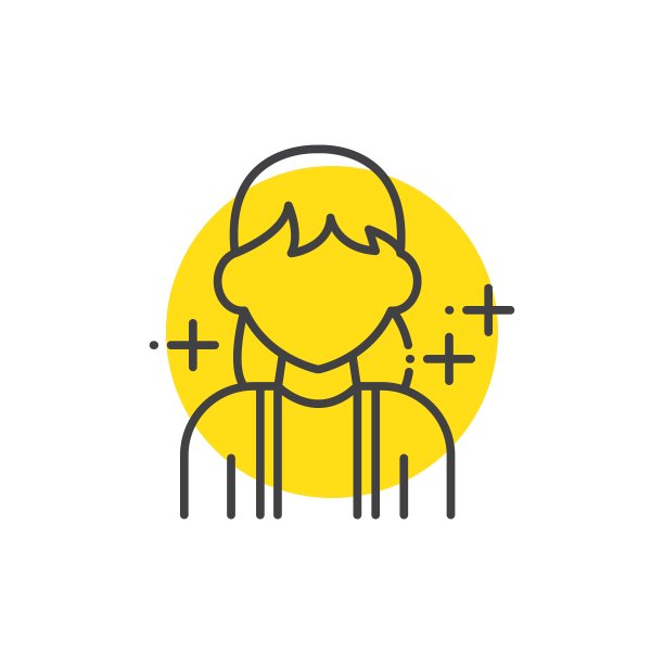 事业，人类头像图标黄色标记图片下载