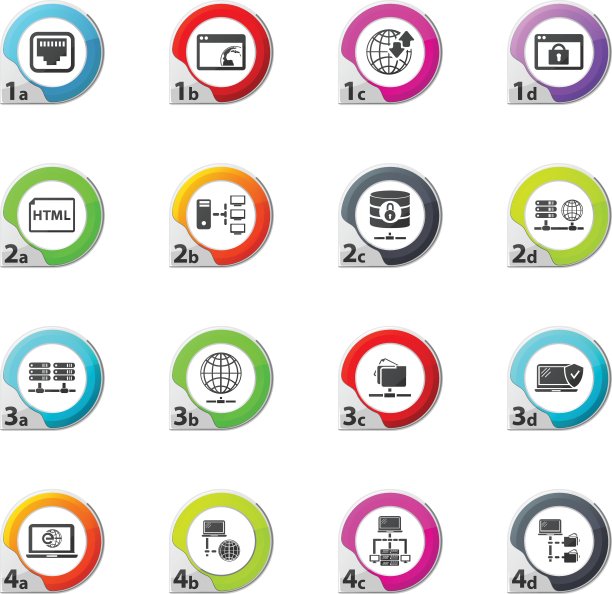 互联网，服务器，网络图标集图片下载