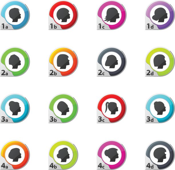 女性剪影图标集图片下载