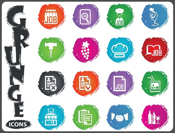 工作图标设置在垃圾摇滚风格图片下载