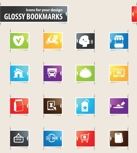 电子商务书签图标图片下载