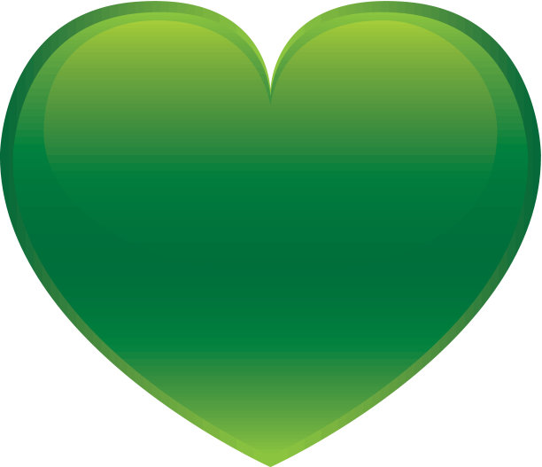 绿色的向量的心图片下载