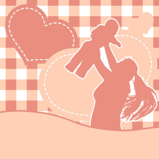 妈妈和儿子玩得很开心。EPS 8图片下载