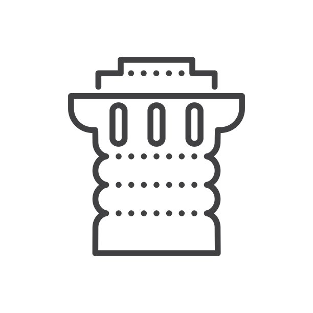 古老的圆柱图标点缀图片下载