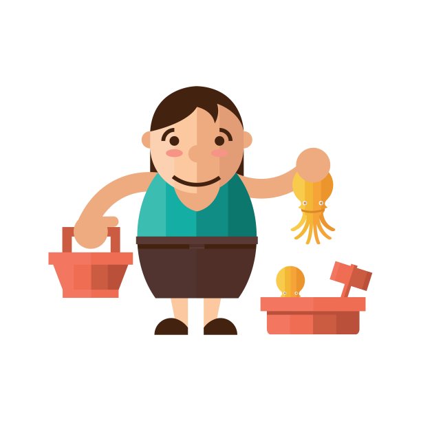 购物新鲜的黄色鱿鱼图片下载