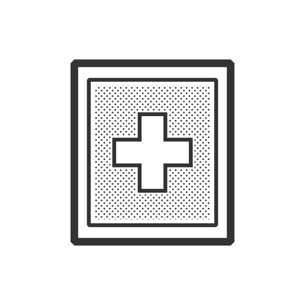 救护车标志上的矩形标签图片下载