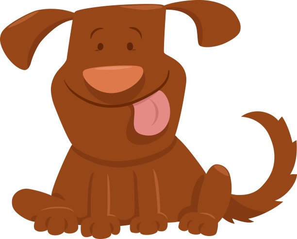 滑稽的狗与舌头卡通图片下载