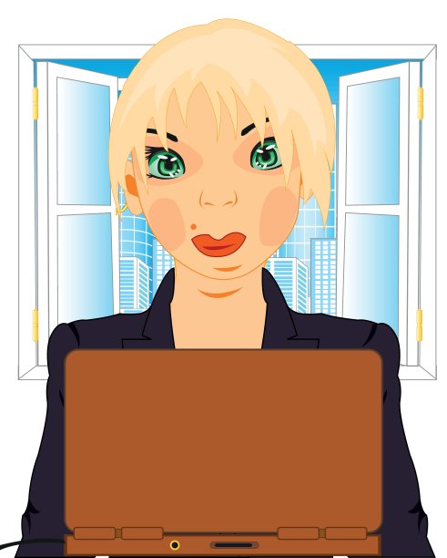 女孩在办公室图片下载