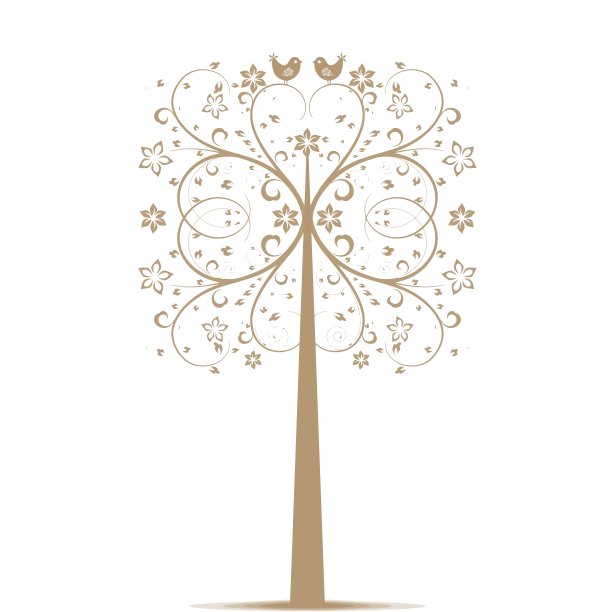 艺术树和鸟图片下载