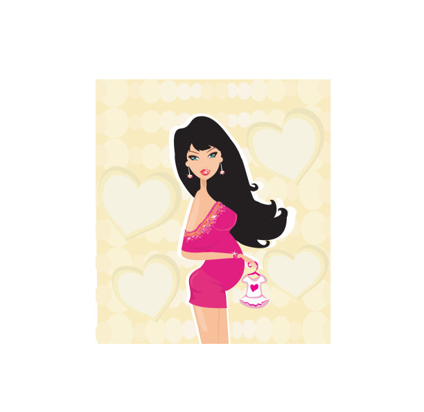 美丽的孕妇在购物为她的新婴儿-抽象的背景图片下载