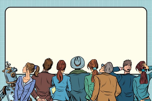 一群怀旧的人正看着银幕图片下载