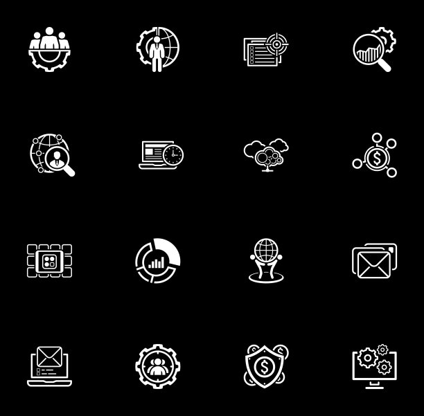 平面设计业务图标集。图片下载