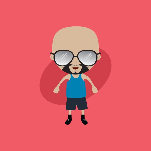 有趣的平面休闲卡通人在颜色向量艺术图片下载