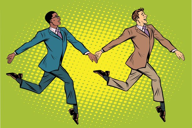 商人优雅动人，多民族群体图片下载